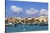 View of Port on Sunny Day, Marsaxlokk, Malta-Massimo Borchi-Stretched Canvas