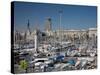 View of Port Vell Showing Columbus Monument, Barcelona, Catalonia, Spain, Europe-Adina Tovy-Stretched Canvas