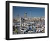 View of Port Vell Showing Columbus Monument, Barcelona, Catalonia, Spain, Europe-Adina Tovy-Framed Photographic Print