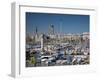 View of Port Vell Showing Columbus Monument, Barcelona, Catalonia, Spain, Europe-Adina Tovy-Framed Photographic Print