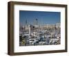 View of Port Vell Showing Columbus Monument, Barcelona, Catalonia, Spain, Europe-Adina Tovy-Framed Photographic Print