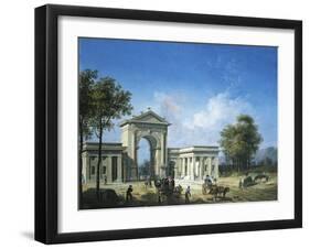 View of Porta Nuova in Milan, 1814-Giovanni Migliara-Framed Giclee Print