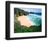 View of Porthcurno Beach, Cornwall, England, Great Britain-null-Framed Art Print