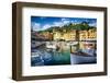 View of Portofino Inner Harbor, Liguria, Italy-George Oze-Framed Photographic Print