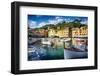 View of Portofino Inner Harbor, Liguria, Italy-George Oze-Framed Photographic Print