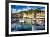 View of Portofino Inner Harbor, Liguria, Italy-George Oze-Framed Photographic Print