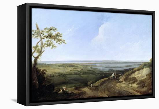 View of Portsmouth from Portsdown Hill-Thomas Jones-Framed Stretched Canvas