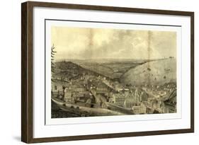 View of Pottsville Taken from Sharp Mountain and Respectfully Dedicated to the Enterprising Citizen-John Rubens Smith-Framed Giclee Print