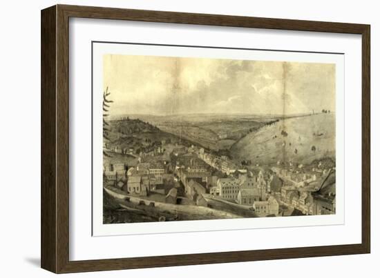 View of Pottsville Taken from Sharp Mountain and Respectfully Dedicated to the Enterprising Citizen-John Rubens Smith-Framed Giclee Print