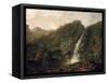 View of Powerscourt Waterfall-George Barret-Framed Stretched Canvas