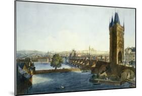 View of Prague Castle and the Little Quarter from South-West, 1836 (Coloured Aquatint)-Morstadt & Richter-Mounted Giclee Print