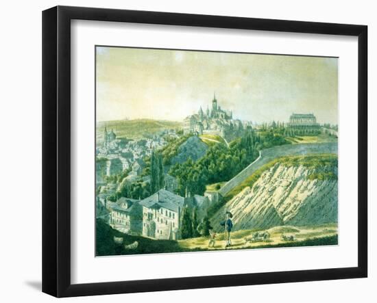 View of Prague Castle from the East, 1825-null-Framed Giclee Print