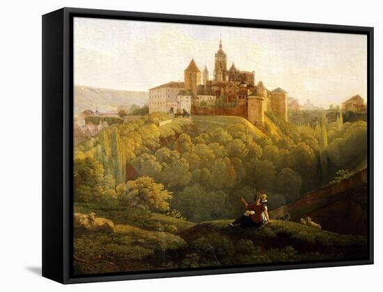 View of Prague Castle from the West, Czech Republic-Anton Raphael Mengs-Framed Stretched Canvas