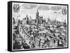 View of Prague Showing the Imperial Palace and the College of Theology, circa 1618-null-Framed Stretched Canvas