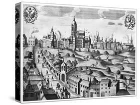 View of Prague Showing the Imperial Palace and the College of Theology, circa 1618-null-Stretched Canvas