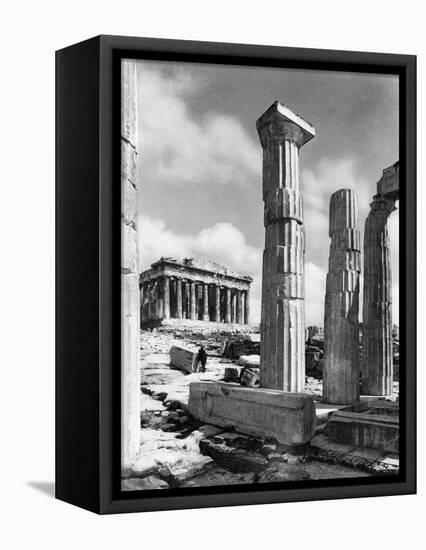 View Of Propylaes And Parthenon-Bettmann-Framed Stretched Canvas