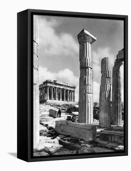 View Of Propylaes And Parthenon-Bettmann-Framed Stretched Canvas