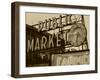 View of Public Market Neon Sign and Pike Place Market, Seattle, Washington, USA-Walter Bibikow-Framed Premium Photographic Print