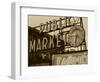 View of Public Market Neon Sign and Pike Place Market, Seattle, Washington, USA-Walter Bibikow-Framed Photographic Print