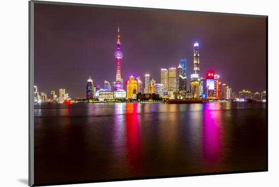 View of Pudong Skyline and Huangpu River from the Bund, Shanghai, China-Frank Fell-Mounted Photographic Print