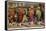 View of Pueblo Women Selling Pottery by a Train-Lantern Press-Framed Stretched Canvas