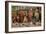 View of Pueblo Women Selling Pottery by a Train-Lantern Press-Framed Art Print