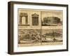 View of Pula, Arch of Sergi, Temple of Rome and Augustus, Amphitheatre and View of Koper, 1730-null-Framed Giclee Print