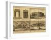 View of Pula, Arch of Sergi, Temple of Rome and Augustus, Amphitheatre and View of Koper, 1730-null-Framed Giclee Print