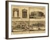View of Pula, Arch of Sergi, Temple of Rome and Augustus, Amphitheatre and View of Koper, 1730-null-Framed Giclee Print
