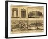 View of Pula, Arch of Sergi, Temple of Rome and Augustus, Amphitheatre and View of Koper, 1730-null-Framed Giclee Print