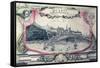 View of Quebec City on the St. Lawrence River, in a 1688 Map of North America-null-Framed Stretched Canvas