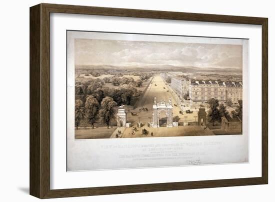 View of Queen's Gate, Hyde Park, Kensington, London, 1857-Day & Son-Framed Giclee Print