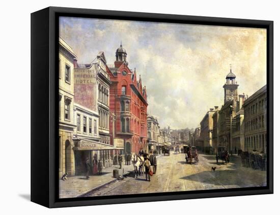 View of Queen Street, Auckland-Jacques Carabain-Framed Stretched Canvas