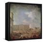 View of Quirinale and Piazza Di Monte Cavallo-Giovanni Paolo Pannini-Framed Stretched Canvas