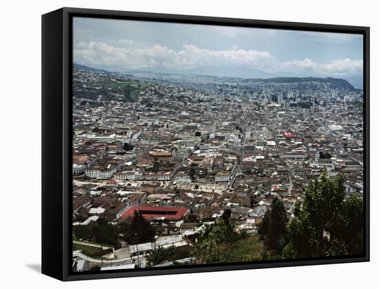 View of Quito from Hillside, Ecuador-Charles Sleicher-Framed Stretched Canvas