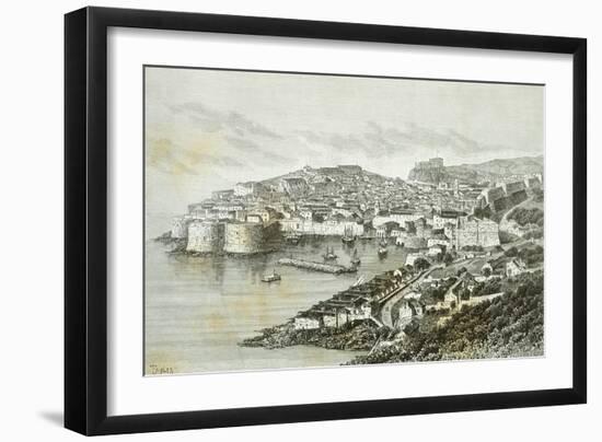 View of Ragusa, Modern Day Dubrovnik from the Universal Geography by Elisee Reclus, Croatia-null-Framed Giclee Print