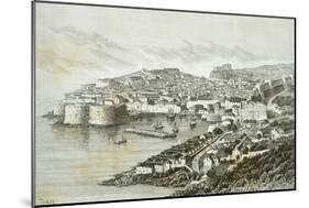 View of Ragusa, Modern Day Dubrovnik from the Universal Geography by Elisee Reclus, Croatia-null-Mounted Giclee Print