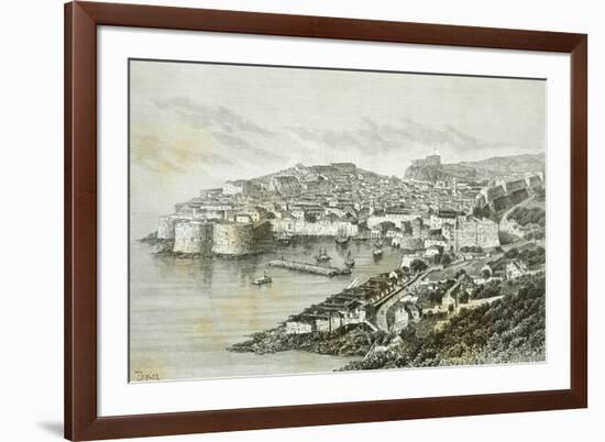 View of Ragusa, Modern Day Dubrovnik from the Universal Geography by Elisee Reclus, Croatia-null-Framed Giclee Print