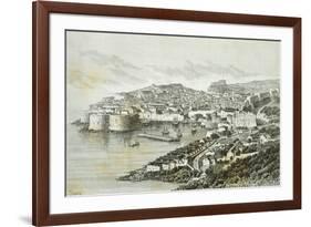 View of Ragusa, Modern Day Dubrovnik from the Universal Geography by Elisee Reclus, Croatia-null-Framed Giclee Print