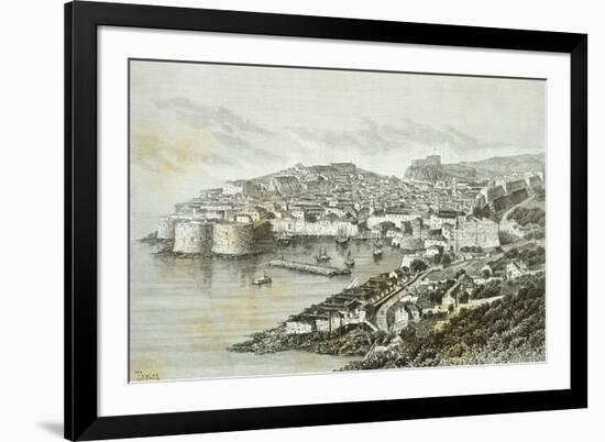 View of Ragusa, Modern Day Dubrovnik from the Universal Geography by Elisee Reclus, Croatia-null-Framed Giclee Print