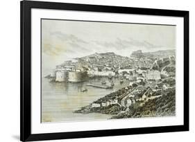 View of Ragusa, Modern Day Dubrovnik from the Universal Geography by Elisee Reclus, Croatia-null-Framed Giclee Print