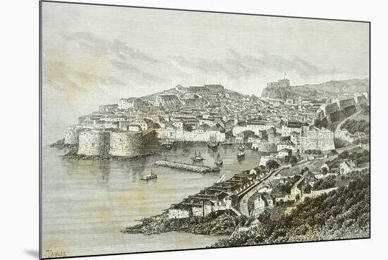 View of Ragusa, Modern Day Dubrovnik from the Universal Geography by Elisee Reclus, Croatia-null-Mounted Giclee Print