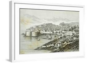 View of Ragusa, Modern Day Dubrovnik from the Universal Geography by Elisee Reclus, Croatia-null-Framed Giclee Print