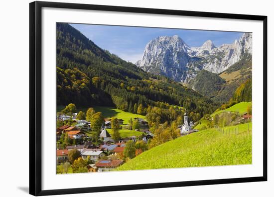 View of Ramsau in Autumn, Near Berchtesgaden, Bavaria, Germany, Europe-Miles Ertman-Framed Photographic Print