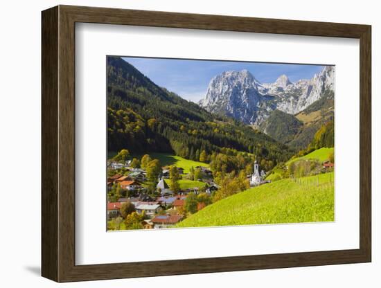 View of Ramsau in Autumn, Near Berchtesgaden, Bavaria, Germany, Europe-Miles Ertman-Framed Photographic Print