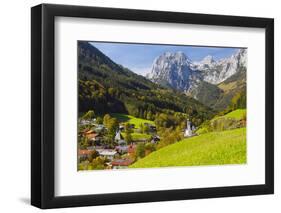 View of Ramsau in Autumn, Near Berchtesgaden, Bavaria, Germany, Europe-Miles Ertman-Framed Photographic Print