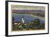 View of Redondo & Hermosa Beaches, California - Palo Verde Hills, CA-Lantern Press-Framed Art Print