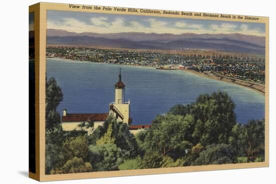 View of Redondo & Hermosa Beaches, California - Palo Verde Hills, CA-Lantern Press-Stretched Canvas