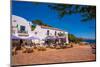 View of restaurant in Piazza Rafael Neville, Porto Rafael, Sardinia, Italy, Mediterranean, Europe-Frank Fell-Mounted Photographic Print