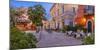 View of restaurant on Piazza Matteotti at dusk, Olbia, Sardinia, Italy, Mediterranean, Europe-Frank Fell-Mounted Photographic Print